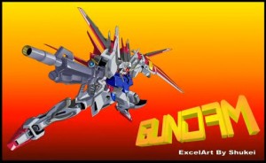 Robot Gundam dessiné sous Excel #1