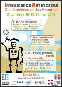 AFIA 2011 - Des Machines et des Hommes - Evènement Robotique et Intelligence Artificielle à Chambéry - Affiche #1