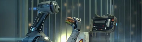 Publicité Carl's Jr - Des hamburgers faits main pas par des robots #1