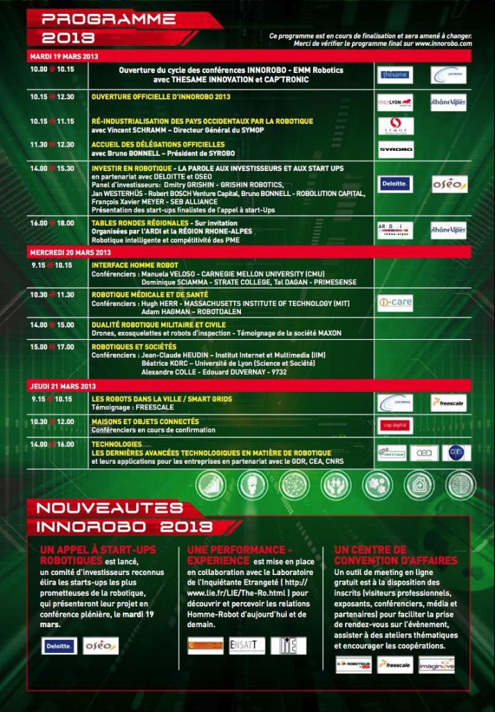 InnoRobo 2013 - Programme #1