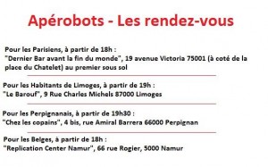 Apérobo 39 - Rencontre Robotique Mensuelle - Affiche Liste des Aperobots #1