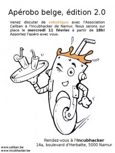 Aperobo Belgique 2.0 - Rencontre Robotique Mensuelle - Affiche #1